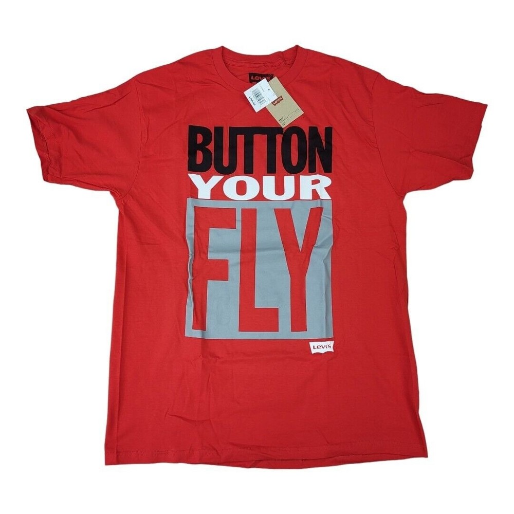 Levis T Shirt Men Large Size /  Red Color / Short Sleeve / Graphic Tee